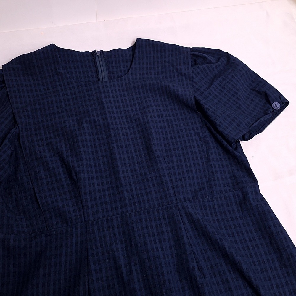 Handmade Amish Mennonite Cape Dress Short Sleeve Blue 48 Bust 44 Waist